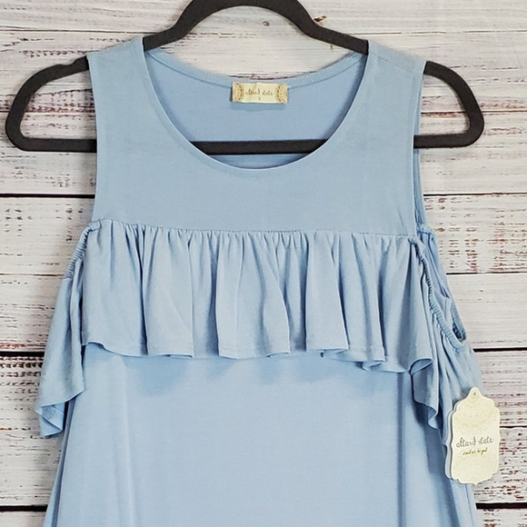 Altar'd State Soft Ruffle Baby Blue Tank Dress S Whimsy Coastal Cottage Vaca NWT - Picture 3 of 12